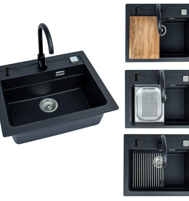 SINK ATROX30 G91 WITH MIXER BLACK
