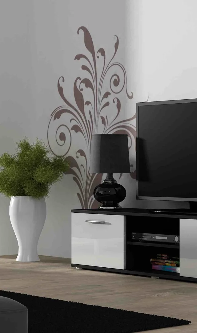 Cama TV Stand SOHO 140 Black/White Gloss