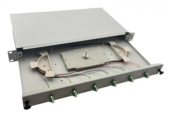 Helos LWL 19" Spleissbox 6 X LC/APC Duplex OS2, Spleifertig, Grey