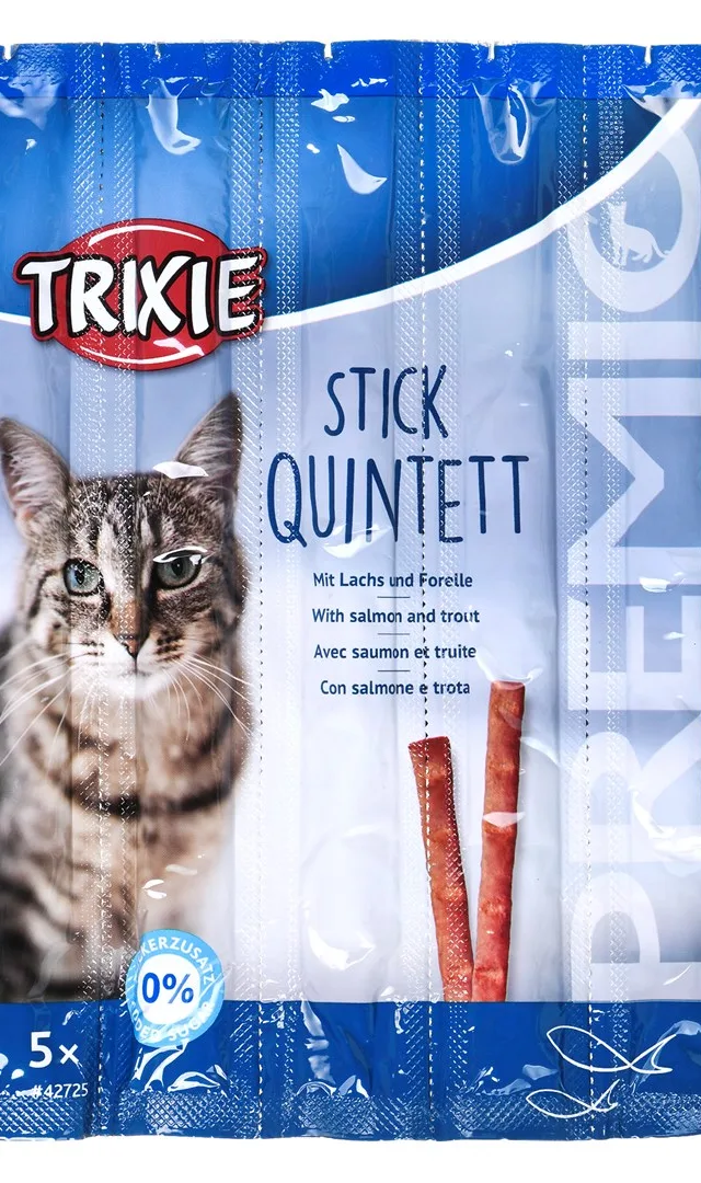 Snacks Premio Sticks-Blackened Salmon With Trout-Dry Cat Food-5x5g
