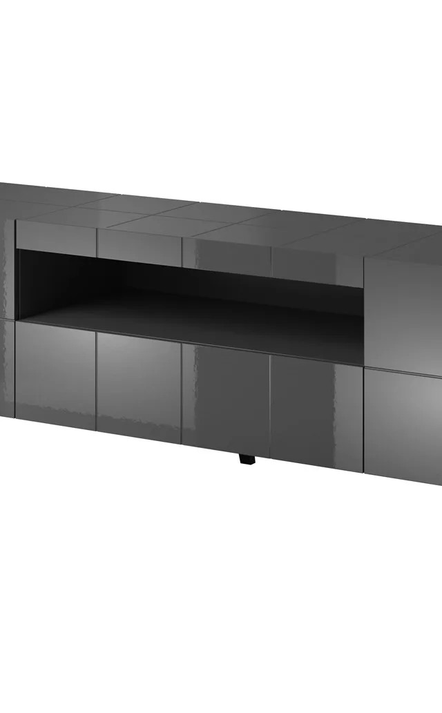Cama TV Stand REJA Graphite Grey Gloss/Graphite Grey Gloss