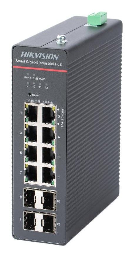 Hikvision DS-3T1512HP-SI-8P4F network switch Managed Gigabit Ethernet (10/100/1000) Power over Ethernet (PoE) Black