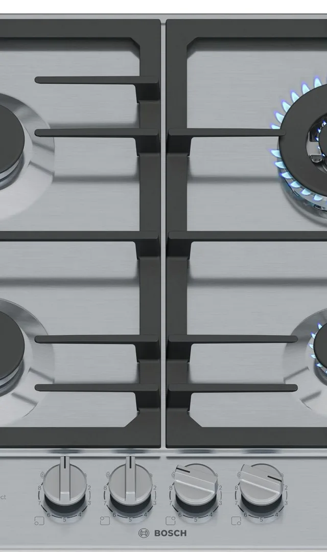 Bosch Serie 6 PCH6A5I90 Hob Stainless Steel Built-In 60 Cm Gas 4 Zone(S)