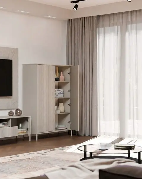 KAMARO 2D SLIM Chest Of Drawers Cashmere Colour