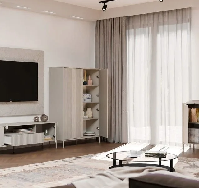KAMARO 2D SLIM Chest Of Drawers Cashmere Colour
