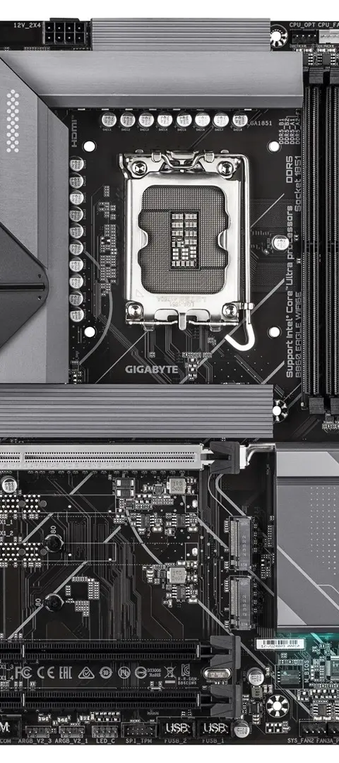 GIGABYTE B860 EAGLE WIFI6E Motherboard - Intel Core Ultra Series CPUs, 12+1+2+1 Phases VRM, up to 9066MHz DDR5, 1xPCIe 5.0 + 2xPCIe 4.0 M.2, 2.5GbE LAN, WIFI 6E, USB 3.2 Gen 2x2