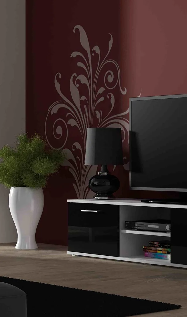 Cama TV Stand SOHO 140 White/Black Gloss