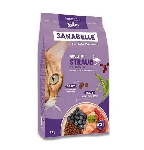 BOSCH Sanabelle Adult Ostrich Blueberries - Dry Cat Food - 2kg