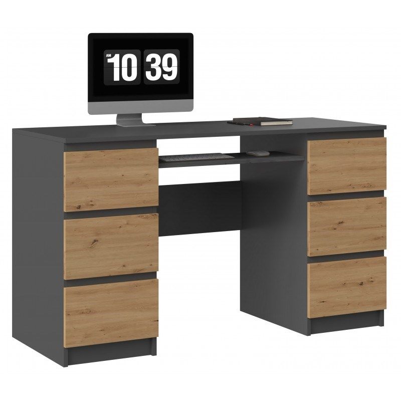 KUBA Desk 130x51x76 Cm Anthracite/Artisan
