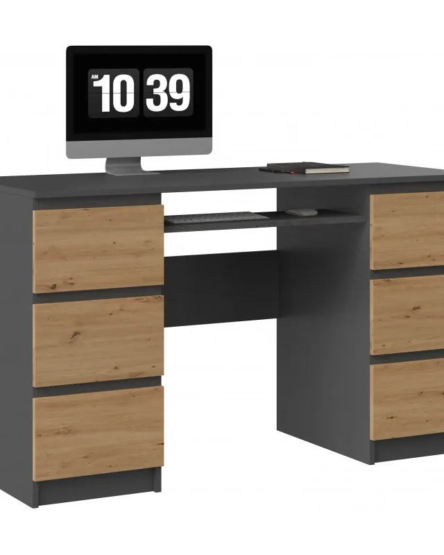 KUBA Desk 130x51x76 Cm Anthracite/Artisan