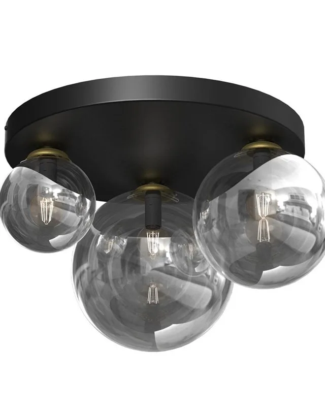 CEILING LIGHT BURSA 3XE14/E27 BLACK/GOLD