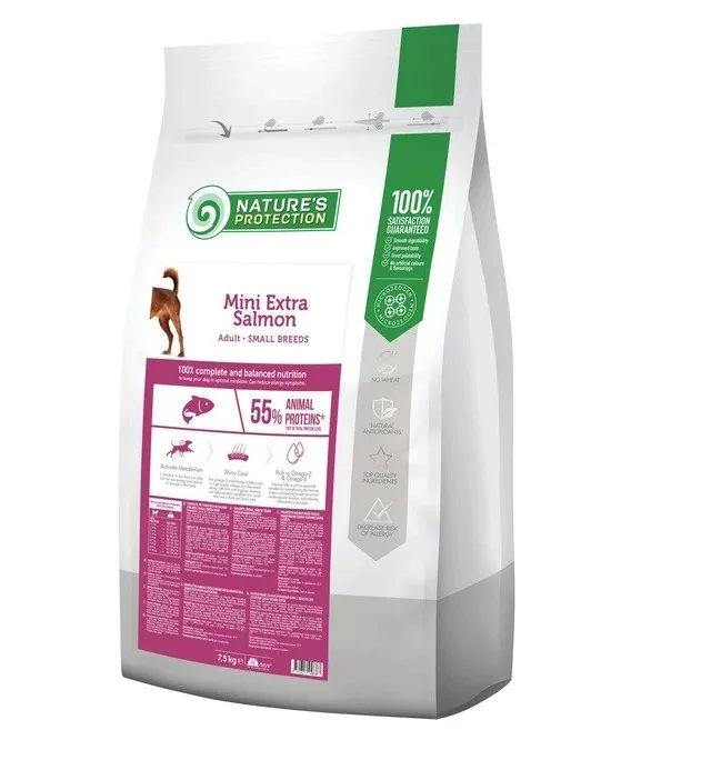 NATURE'S PROTECTION Mini Extra Salmon - Dry Dog Food - 7 5kg