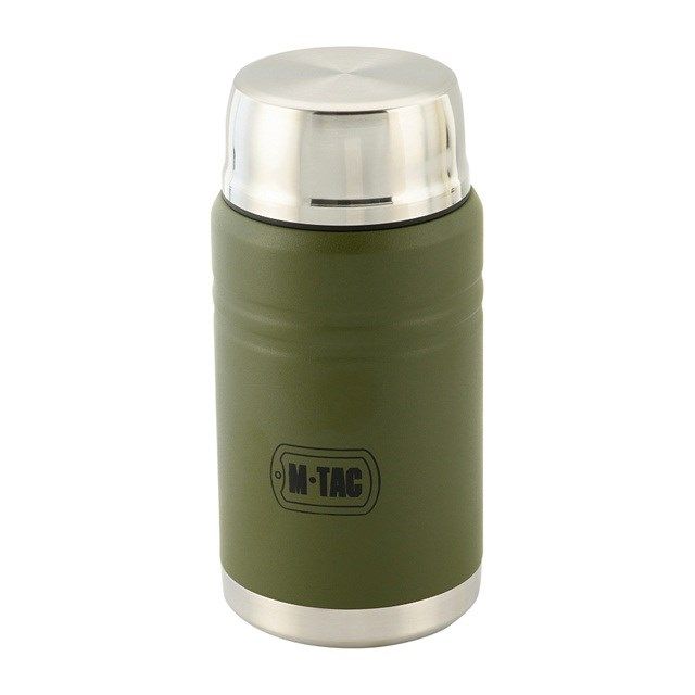 M-Tac UN-R02-750A Food Thermos With Foldable Stainless Steel Spoon 750 Ml Olive Green