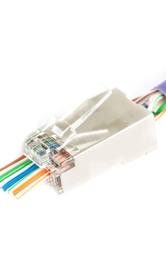 RJ45 (8P8C) Through-Hole Plug, Cat.6, Shielded, AWG 26-24, Pack of 100