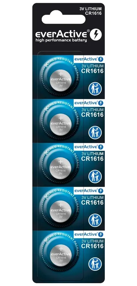 Lithium Battery Mini EverActive CR1616 - Blister 5 Pcs.