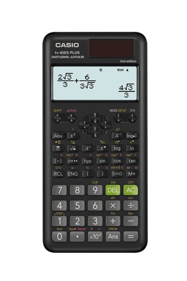 CASIO FX-85ESPLUS-2 B CALCULATOR SCIENTIFIC 252 FUNCTIONS 77X162MM CARDBOARD BOX BLACK