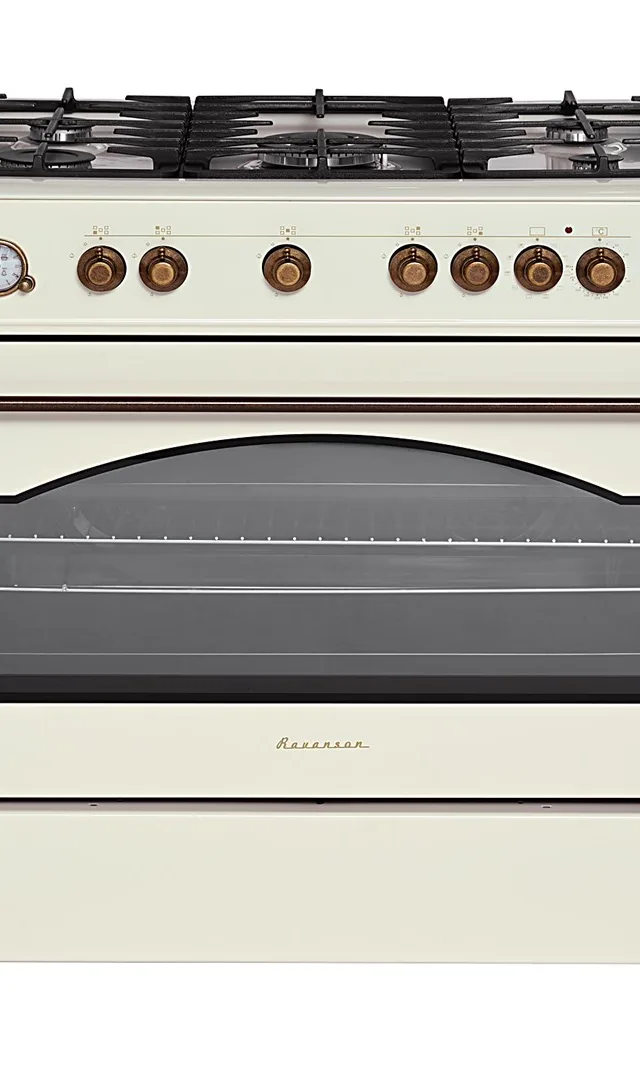 Ravanson Retro KWGE–90ARC Gas And Electric Cooker (Cream)