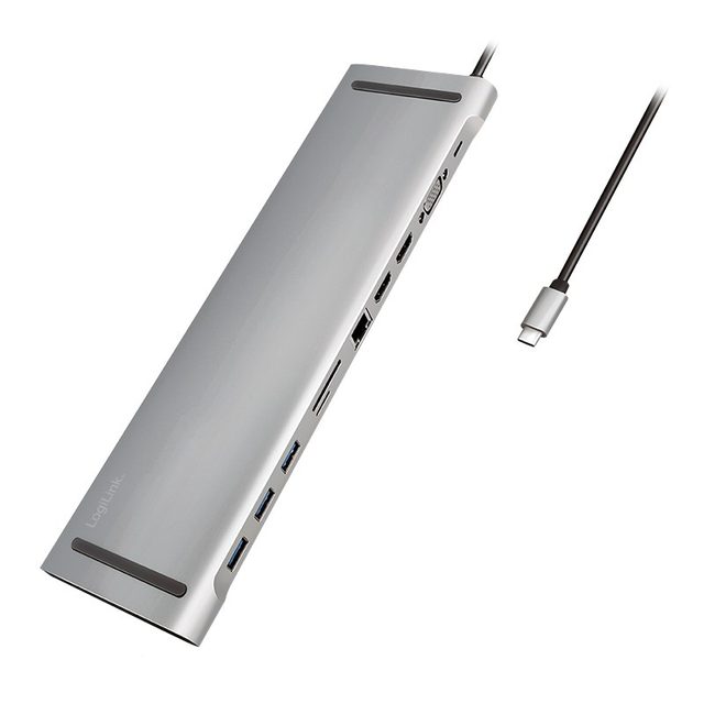 LogiLink UA0373 laptop dock/port replicator Wired USB 3.2 Gen 1 (3.1 Gen 1) Type-C Aluminium