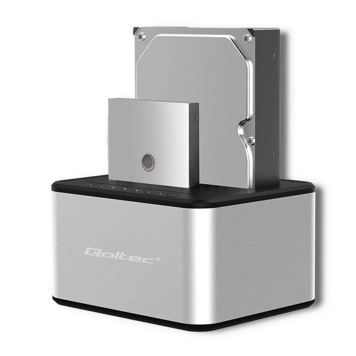 Qoltec 5316 2x HDD / SSD Docking Station 2.5 /3.5 SATA USB 3.0 Clonning