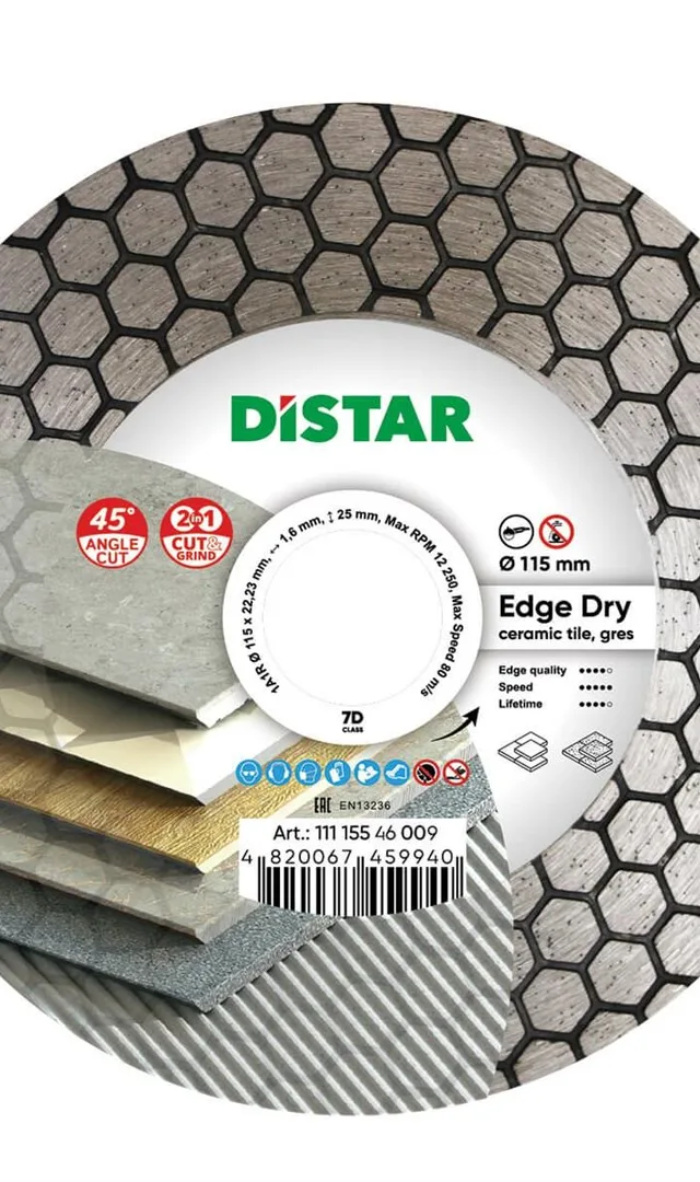 Diamond Blade EDGE DRY 115 X 1.6 X 25 X 22.23 Mm