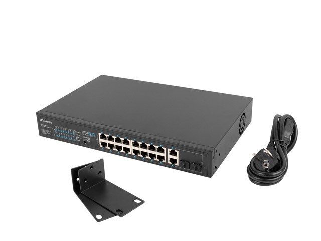 Lanberg RSFE-16P-2C-250 network switch Unmanaged Gigabit Ethernet (10/100/1000) Power over Ethernet (PoE) 1U Black