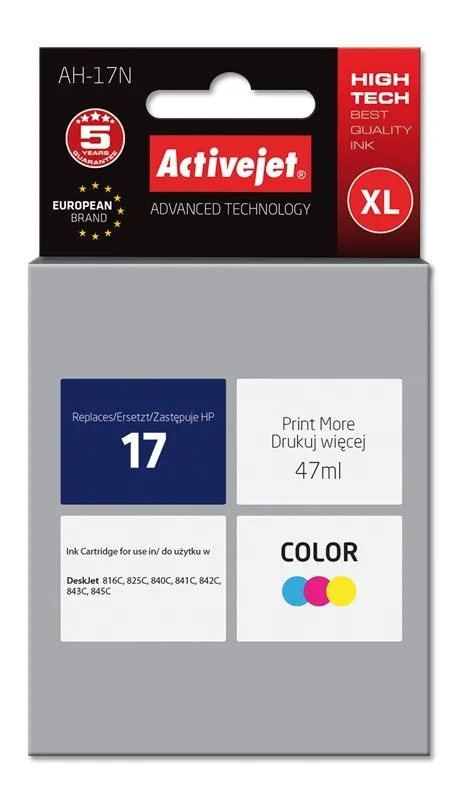 Activejet AH-17N ink (replacement for HP 17 C6625A; Supreme; 47 ml; color)