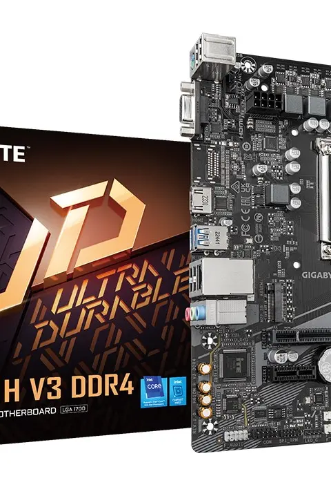 GIGABYTE H610M H V3 DDR4 Motherboard - Supports Intel Core 14th CPUs, 4+1+1 Hybrid Phases Digital VRM, up to 3200MHz DDR4, 1xPCIe 3.0 M.2, GbE LAN, USB 3.2 Gen 1