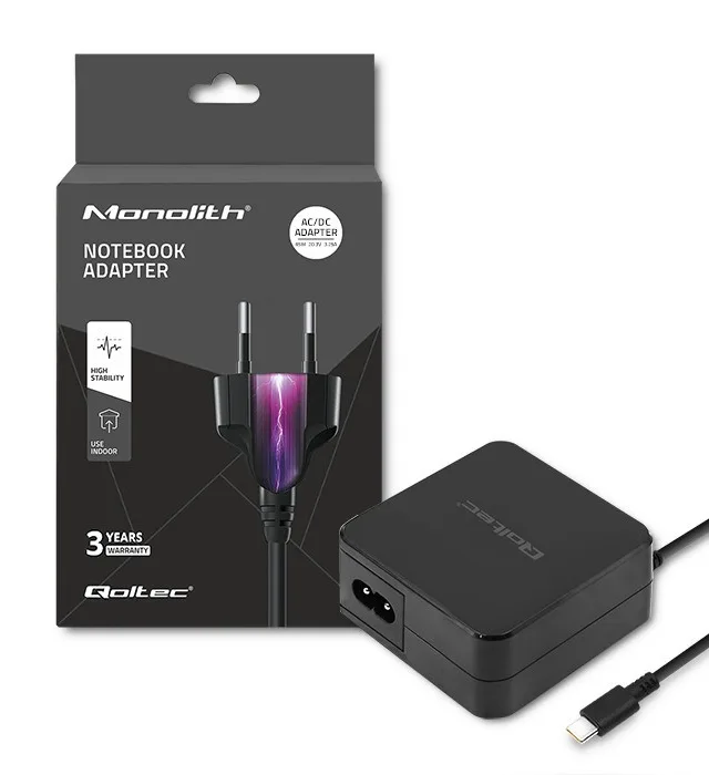 Qoltec 51027 mobile device charger Mobile phone, Laptop Black AC, DC, USB Indoor