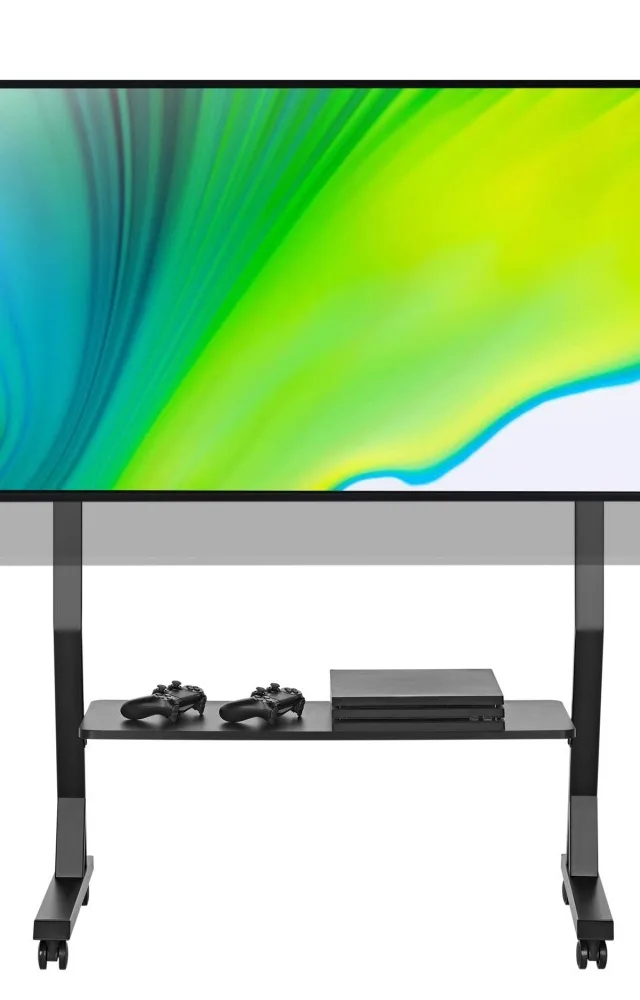 Techly Floor Stand with Shelf for 45-90" LCD/LED/Plasma TV