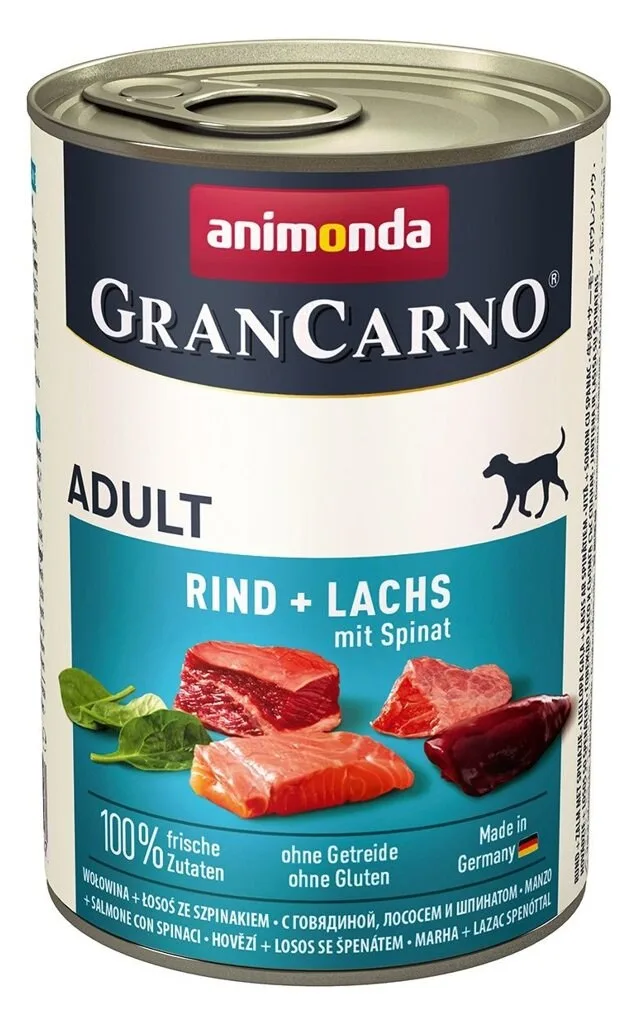 ANIMONDA GranCarno Adult Salmon And Spinach - Wet Dog Food - 400g