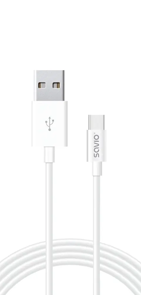 Savio CL-125 USB cable USB 2.0 1 m USB A USB C 0.48 Gbit/s White