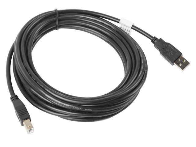 Lanberg CA-USBA-10CC-0050-BK USB cable USB 2.0 5 m USB B 0.48 Gbit/s Black