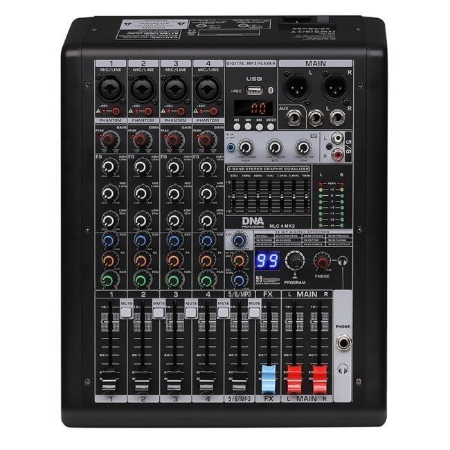 DNA Professional HLC 4 MK2 - Analogue Mixer With USB Bluetooth MP3 Phantom Power And A DSP Processor