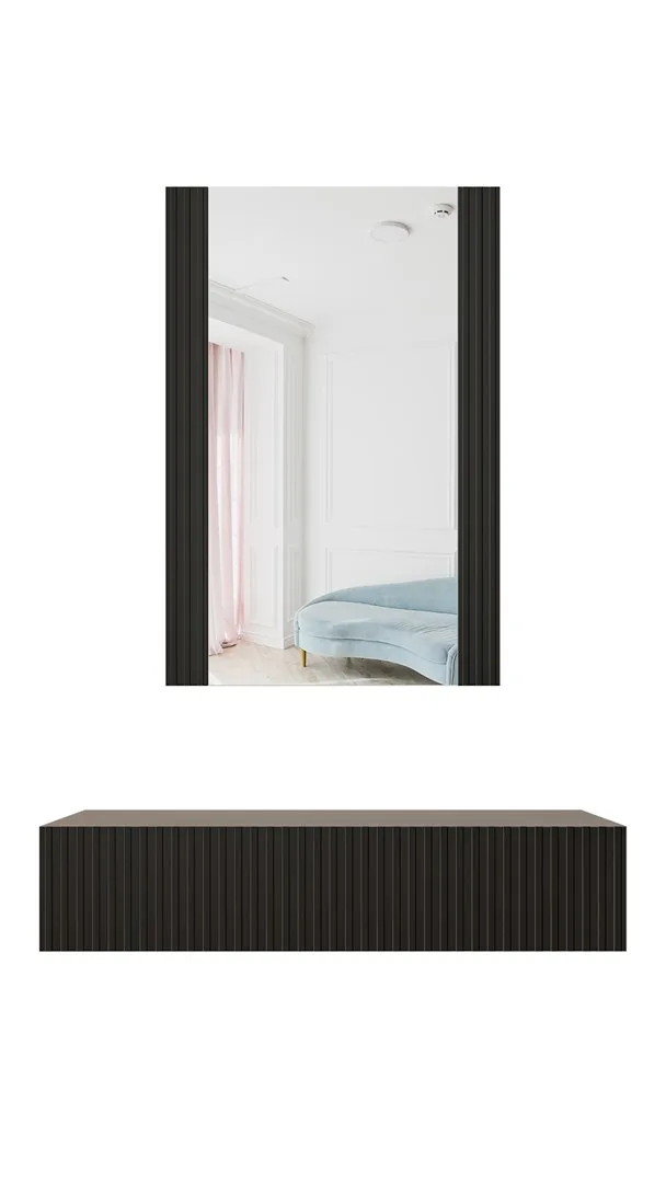 Dressing Table With Mirror PAFOS 80x41.6x100 Mat Black