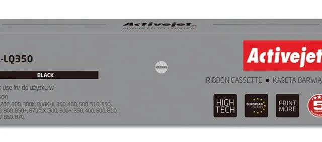 Activejet A-LQ350 Ink ribbon (Replacement for Epson S015633; Supreme; 2.500.000 characters; black)