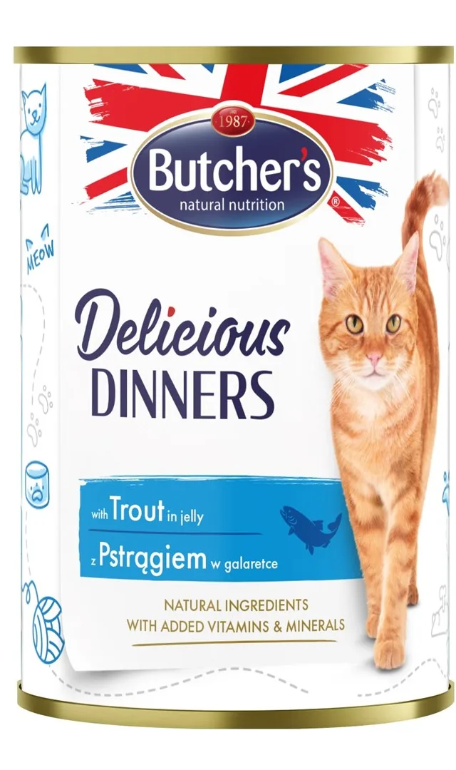 BUTCHER'S Delicious Dinners Pieces With Trout In Jelly - Wet Cat Food - 400g
