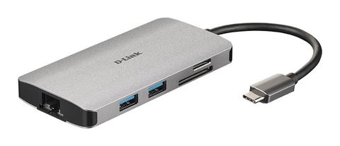 D-Link 8-in-1 USB-C Hub with HDMI/Ethernet/Card Reader/Power Delivery