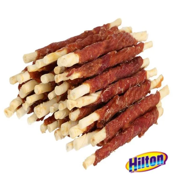 HILTON Duck Wrap White Rawhide Stick - Dog Chew - 500g