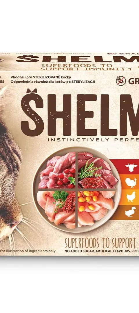 SHELMA With Turkey Duck Chicken And Beef In Sauce - Wet Cat Food - 12x85g