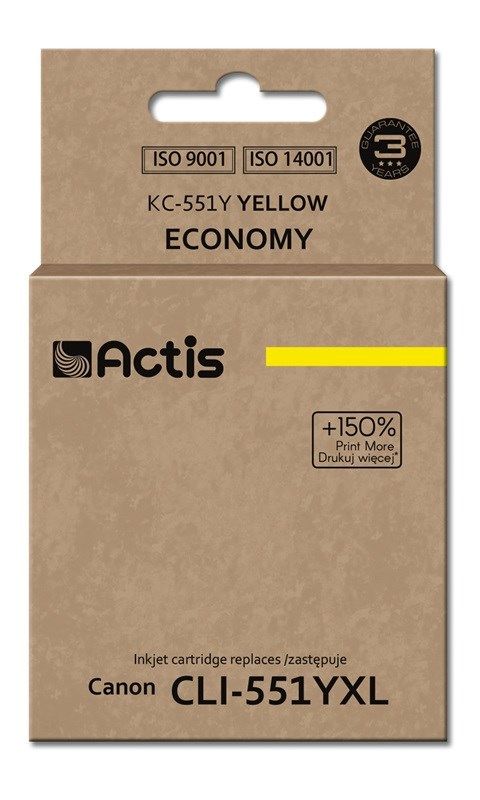Actis KC-551Y ink (replacement for Canon CLI-551Y; Standard; 12 ml; yellow (with chip)