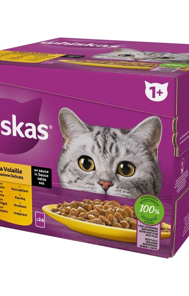 WHISKAS Poultry Feast - Wet Cat Food - 24x85 G