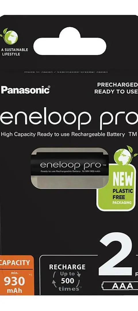 Rechargeable batteries PANASONIC ENELOOP PRO AAA 930 mAh 2 szt (BK-4HCDE/2CP)