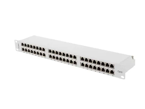 PATCH PANEL 48 PORT 1U 19 CAT6 FTP SHIELDED GRAY LANBERG