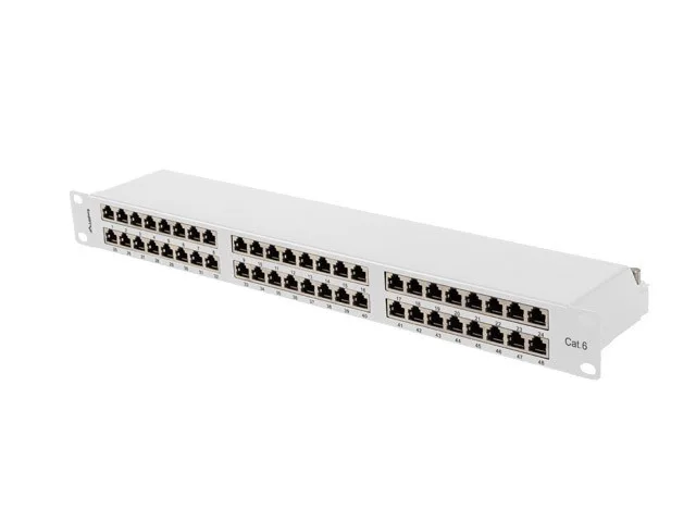 PATCH PANEL 48 PORT 1U 19 CAT6 FTP SHIELDED GRAY LANBERG