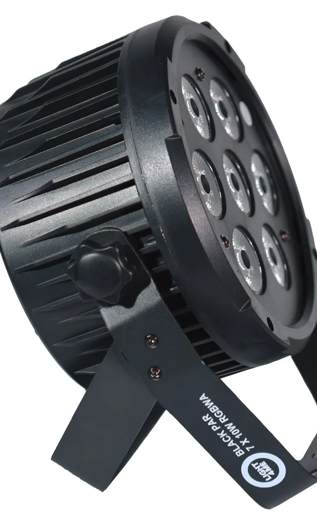 LIGHT4ME BLACK PAR 7x10W RGBWA LED Powerful Lightweight