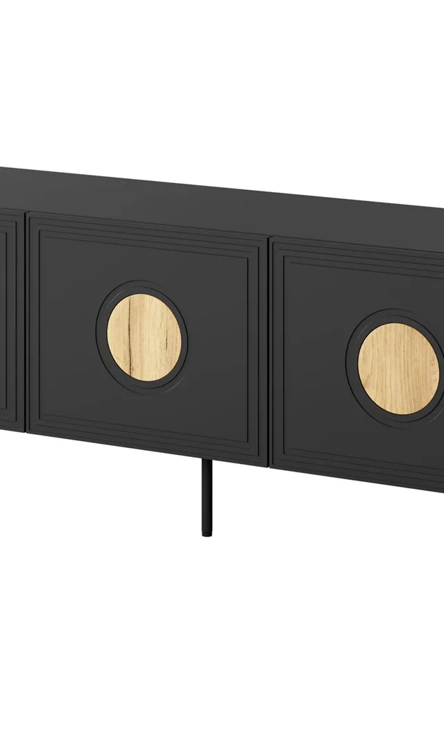 RTV Cabinet PALAZZO 150x42x60 Black Oak Craft