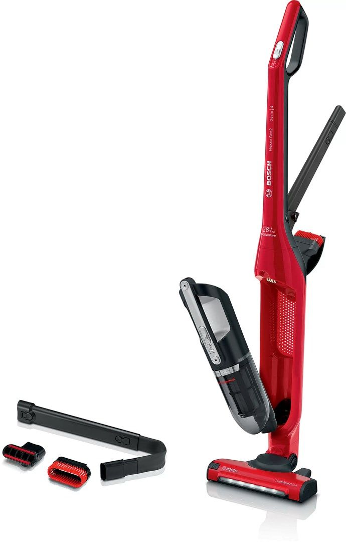 Bosch Serie 4 BBH3ZOO28 Stick Vacuum/Electric Broom Battery Dry Bagless 0.4 L Red 2.15 Ah