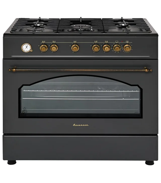 Ravanson Retro KWGE–90AR Gas And Electric Cooker (Black)