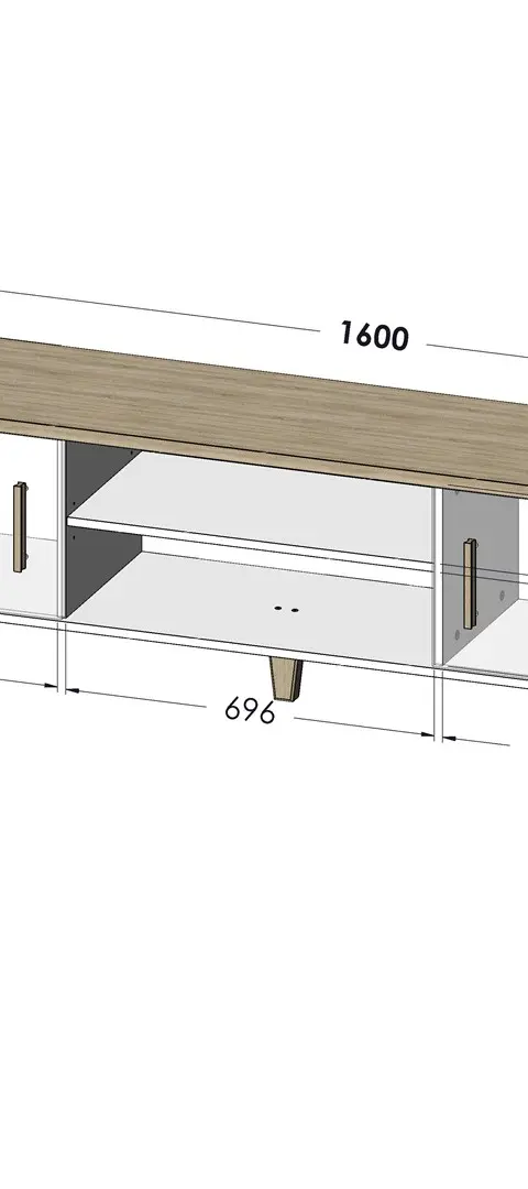 Cama TV Stand LOTTA 160 2D2K White/Sonoma