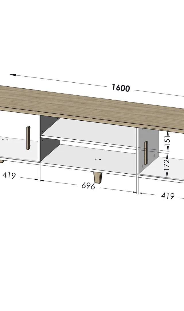 Cama TV Stand LOTTA 160 2D2K White/Sonoma
